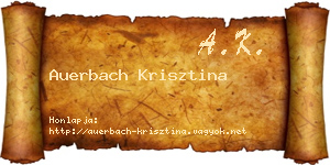 Auerbach Krisztina névjegykártya